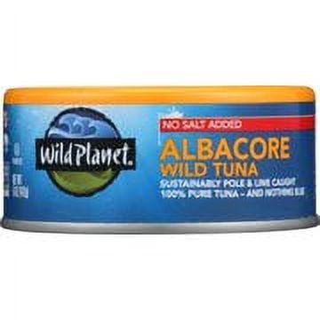 Wild Planet Wild Albacore Tuna, No Salt Added, 5 oz Can (Pack of 12)