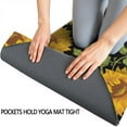 thumbnail image 3 of Black Green Stem Sunflower Pattern Hot Yoga Mat Towel Non Slip for Hot Yoga - Quick-Drying Yoga Mat Cover with 4 Corner Pockets with Travel Bag - Hot Yoga Towel Non Slip 74"x26", 3 of 6