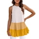 thumbnail image 1 of Gibobby Mujeres Verano Casual Tank O cuello Sleeveless Top Long Ruffle Tank Top Long Top(Amarillo,CH), 1 of 5