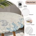 thumbnail image 3 of Blue Seahorse Coastal Round Tablecloth for 55-60 Inch Tables,Fitted Table Cover with Elastic Edge,Summer Beach Nautical Ocean Coral Vintage Waterproof Outdoor Table Cloth Protector for Patio Dinner, 3 of 9