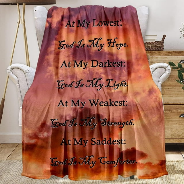 LHSHID Bible Verse Blanket Inspirational Religious Gift with Bible Verse Religious Gifts for Women 60x80in