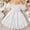 White, variant on Fatuov Toddler Girls Summer Dress Solid Color Short Sleeve Midi A-Line Princess Dress for Party Crew Neck Play Dress Brown, Sizes 2T