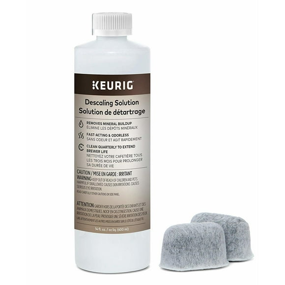 El Kit De Cuidado Keurig Incluye Solución Descalcificadora Y Cartuchos De Filtro De Agua Compatibles Con Cafeteras Clásicas/1.0 Y 2.0 K-Cup Pod, 3 Unidades