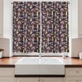 thumbnail image 2 of Ambesonne Cartoon Kitchen Curtains, Circus Style Doodles, 55"x39", Multicolor, 2 of 3