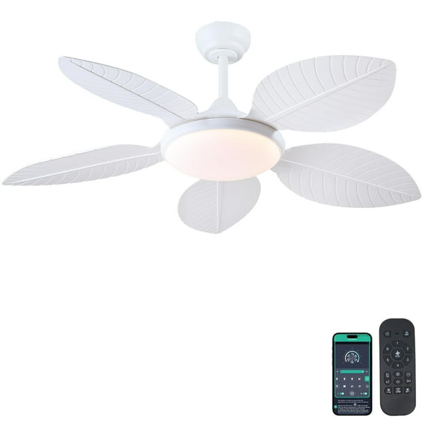 Ventilador de techo Wiviniya Tropical de 48 pulgadas con luces y control remoto
