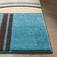 thumbnail image 5 of Echo Shapes & Circles Blue & Brown Modern Geometric Comfy Casual Hand Carved Area Rug 5x7 ( 5'3" x 7'3" ) Easy Clean Stain Fade Resistant Abstract Contemporary Thick Soft Plush Living Room Rug, 5 of 7