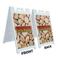 thumbnail image 2 of A-frame Sidewalk Firewood 24" x 36" Double Sided A-Frame Sidewalk Sign, Includes 2 Installed Vinyl Decals | Foldable Portable White Signicade Sandwich Board Signs, 2 of 5