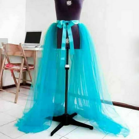 Hot Women Tulle Tutu Long Elastic Waist Skirt Wedding Party Prom Mesh Maxi Dress