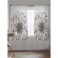 thumbnail image 5 of Sheer Curtains 72 Inches Long, Vintage Spring Floral Semi Sheer Curtains Light Filtering Window Treatment, Elegant Flowers Retro Art Privacy Voile Drapes for Living Room Bedroom 52x72 Inch, 5 of 7