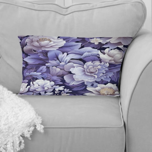 Designart "Harmonious Purple Poppies II" Floral Throw Pillow - Traditional Pillow For Couch - Insert And Pillows Covers For Bedroom Decor