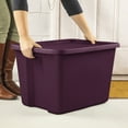 thumbnail image 5 of Sterilite Large Storage Bin, 18 Gallon Plastic Storage Container with Snap-On Lid, Purple, 5 of 10