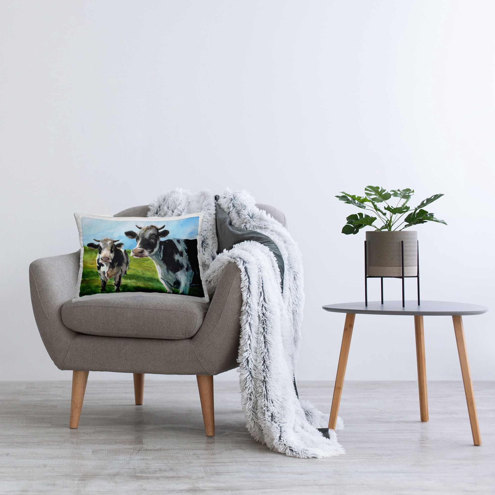 Stupell Industries Traditional Cows in Field Decorative Printed Throw Pillow Design by GeorgeDyachenkoArt