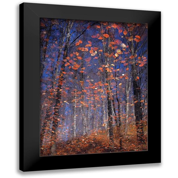 Vinogradof, Florentin 12x14 Black Modern Framed Museum Art Print Titled - Autumn Leaves