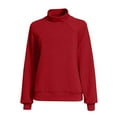 thumbnail image 5 of Mock Neck Sweatshirt, Yigetop Women's Oversized Sweatshirt Pullover Turtleneck Long Sleeve Tops Trendy Fall Fashion 2025 Oversized Sweatshirt for Women, Red XL, 5 of 5