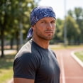 thumbnail image 5 of UNLLLL Nylon Elastic Fabric Pirate Hat, Pirate Hat Head Scarf, Fashion Sweat Rags Cap, Pirate Bandana, Motorcycle Helmet Liner Cycling Sports Cap, for Halloween, Bar Events (Blue), 5 of 7