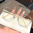 thumbnail image 3 of Gafas para miopía para mujer, se pueden equipar con grados, cara grande, adelgazante, estilo coreano liso, montura grande de metal a la moda, 3 of 5