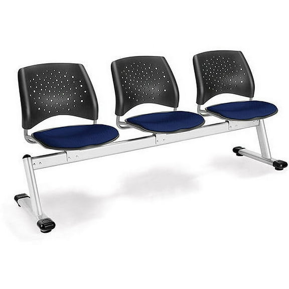Stars 3-Beam Seating with 3 Seats, Navy