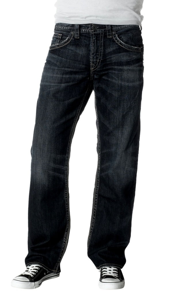 Silver Jeans Co. Men's Gordie Loose Fit Straight Leg Jeans , Waist ...