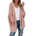 thumbnail image 2 of Oversized Open Front Female Casual Loose Knit Cardigan, 2 of 5
