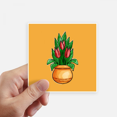 thumbnail image 1 of Red Potted Lily Cartoon Sticker Square 4inch Wall Suitcase Laptop Decal 8pcs, 1 of 1