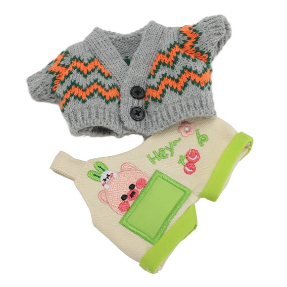 Plushie Doll Clothes Piggy Pattern Soft Comfortable 20cm Plush Outfit Coat Pants