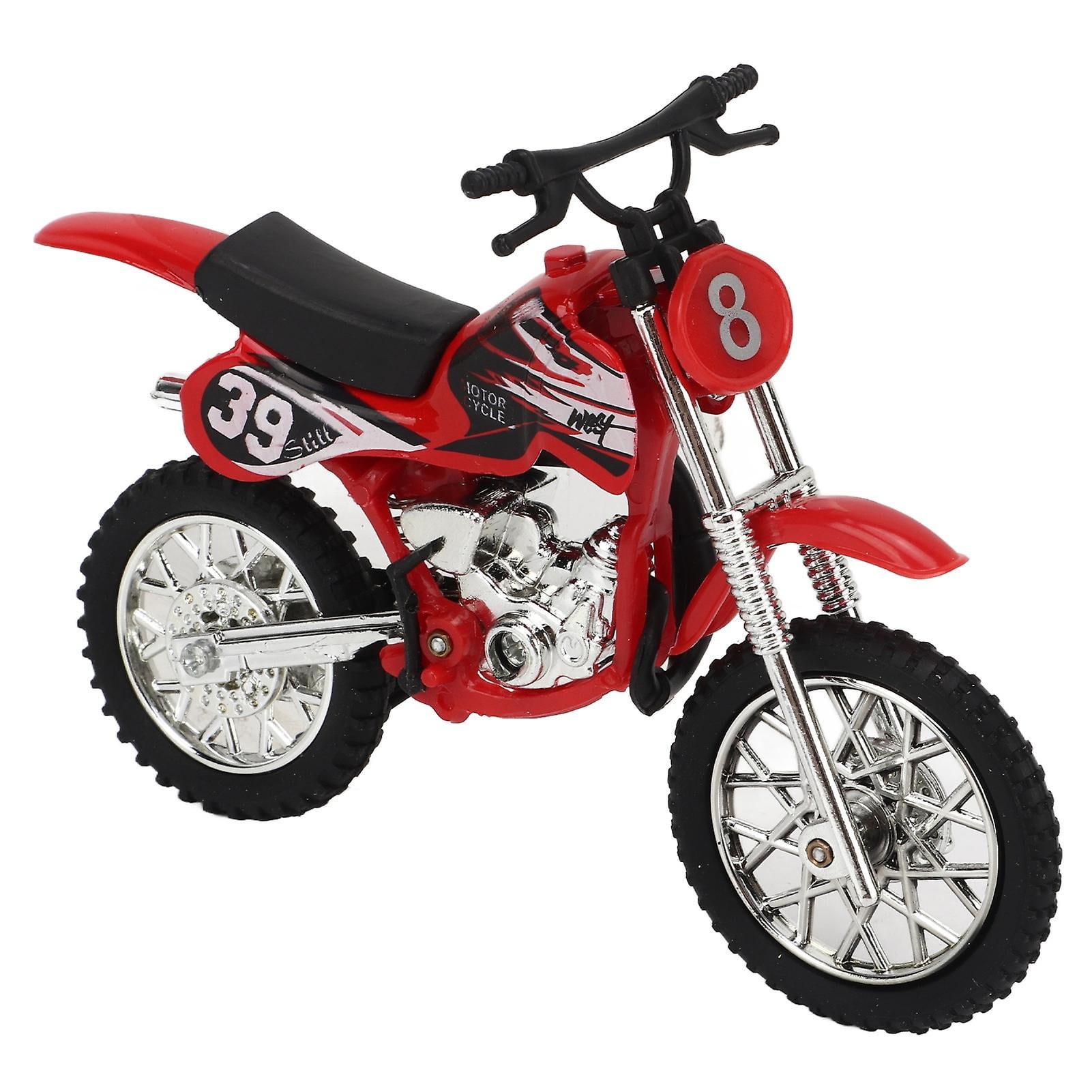 Red Diecast Motorcycle Toy Realistic Motorbike Ornament for Kids Christmas Gift