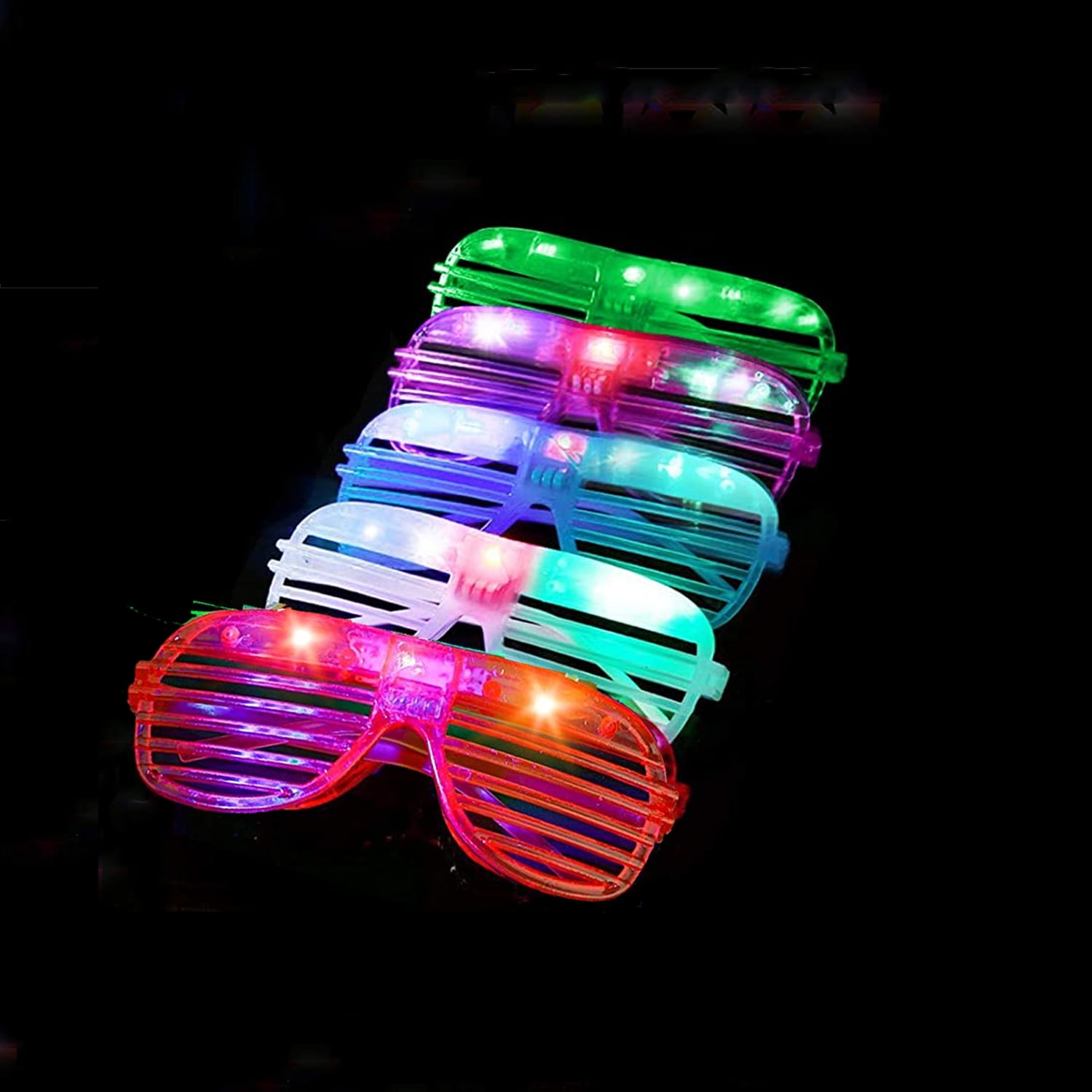 N55865-50 Glow Sticks Bulk 50ct Glow Eyeglasses Glow in The Dark Mix Colour 50s 