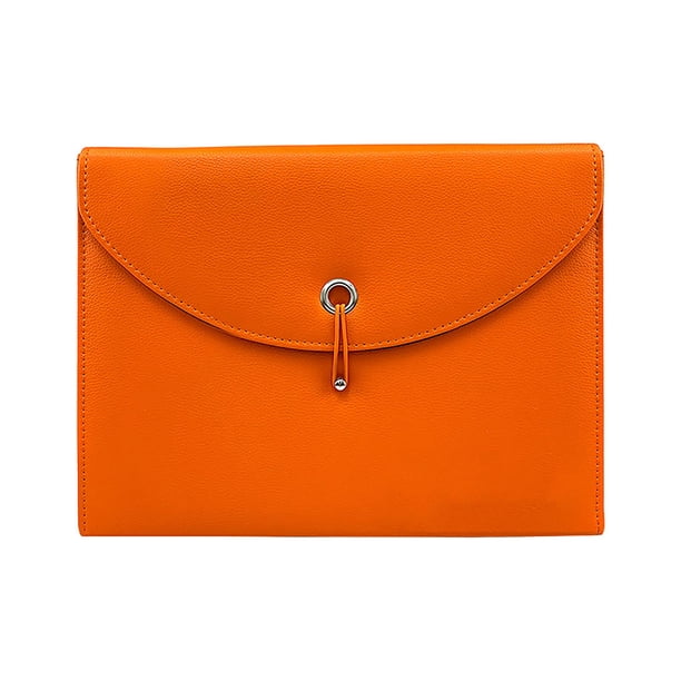 Kearding Maletín multifuncional para documentos de archivo para maletín de documentos comerciales multicapa versátil Carpetas de archivos naranja