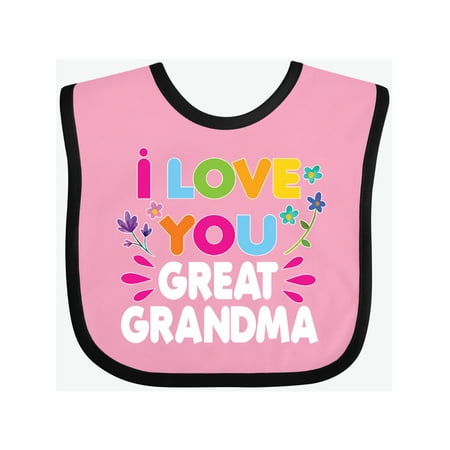 

Inktastic I Love You Great Grandma with Flowers Gift Baby Girl Bib