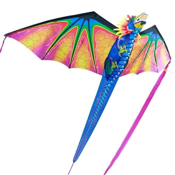 X Kites Supersized Deluxe Dragon Nylon Kite, 76 Inch Wingspan, Durable Airframe, Ready to Fly, Includes TriWinder and Skytails