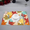 thumbnail image 2 of EREHome Set de 6 Sets de Table Érable Coloré Automne, Protecteur de Table 12x18 Pouces, 2 of 5