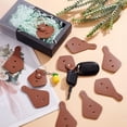 thumbnail image 2 of 20 Sets Leather Key Fob Kit PU Leather Keychain Making Kits Blank Leather Clothing Labels Set Key Fobs with Rivet Pins Rivet Caps for Laser Engraving Keychain Making Brown DIY, 2 of 6