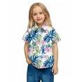 thumbnail image 6 of Stamzod Boys Button Down Shirt Short Sleeve Hawaiian Shirt Fashion Tropical Printing Summer Kids Clothes Casual Loose Vacation Beach Shirt with Pocket White B 10 Years, 6 of 7