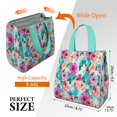thumbnail image 3 of Pioneer Flower Floral Print Pattern Insulated Lunch Bag for Women & Adults,Large Portable Soft Cooler Lunch Bag,Thermal Food Storage Tote with Pearl Cotton,8.66L,8.75x5.75x9.5 Inch, 3 of 6