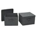 thumbnail image 1 of Household Essentials Bacs de Rangement Carrés en Tissu avec Couvercles Graphite Ensemble de 2, 1 of 5