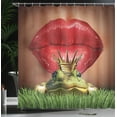 thumbnail image 4 of Ambesonne Frog Shower Curtain, Prince, 69"Wx84"L, Green Red Yellow, 4 of 5