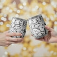 thumbnail image 2 of 12oz Stemless Wine Tumblers White Planet Cat Feather Pattern Vacuum Insulated Stainless Steel Travel Tumbler Cups Mug with Lid and Straw for Champaign,Cocktail,Beer with Cleaning Brush, 2 of 5