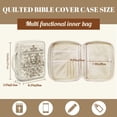 thumbnail image 5 of FOR U DESIGNS Lion Cross Rose Pattern Bible Case Handbag with Handle Quilted Bible Holder Case Bible Journaling Supplies Bible Carrier Tote Bag for Bible Study/Daily Use, 5 of 7