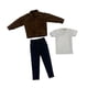 thumbnail image 5 of Ropa para figuras de acción a escala 1/6, disfraz de muñeca, trajes, ropa en miniatura para vestir, pantalones para muñecas masculinas de 12 pulgadas, Marrón, 5 of 8