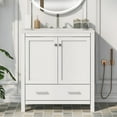 Small Bathroom Sink Vanity Combo, Bathroom Vanity Storage Cabinet with 2 Doors, Storage Rack, A ...
