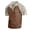 Brown, variant on Corduroy Short Sleeve Shirt for Everyday Casual Wear with Raglan Sleeves and Stand Collar Loose Fit Outdoor Autumn Style T Shirt