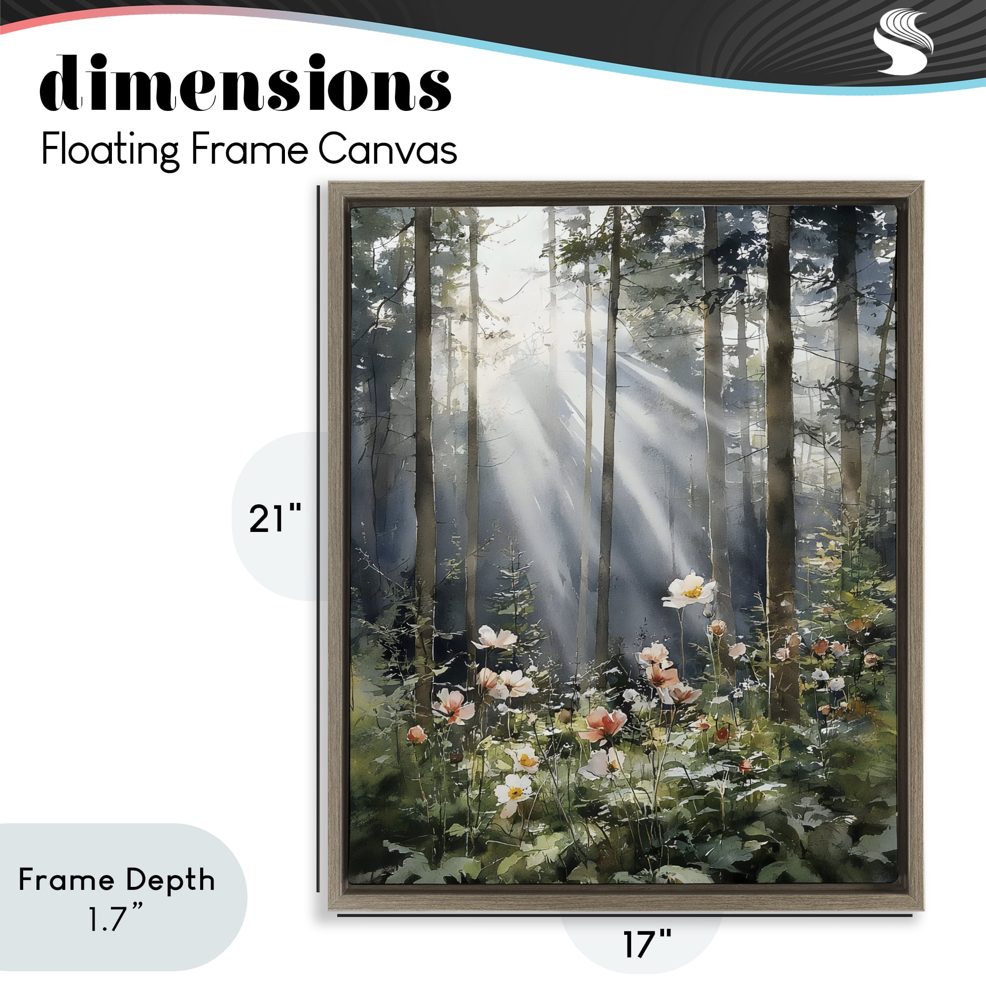 Stupell Industries Sunlit Woods In Morning Brown Framed Floater Canvas Wall Art, design by Franklyn Gregory