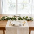 thumbnail image 4 of With White Roses A Faux Rose And Greenery And Vine Suitable For Wedding And Home Party Runner ., 4 of 5