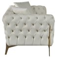 thumbnail image 6 of Meridian Furniture Aurora Cream Vegan Leather Loveseat, 6 of 11