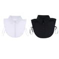thumbnail image 1 of 2 piezas de falso cuello desmontable cuello blusa medio camisas Hugo Cuello falso de algodón para mujer, 1 of 10