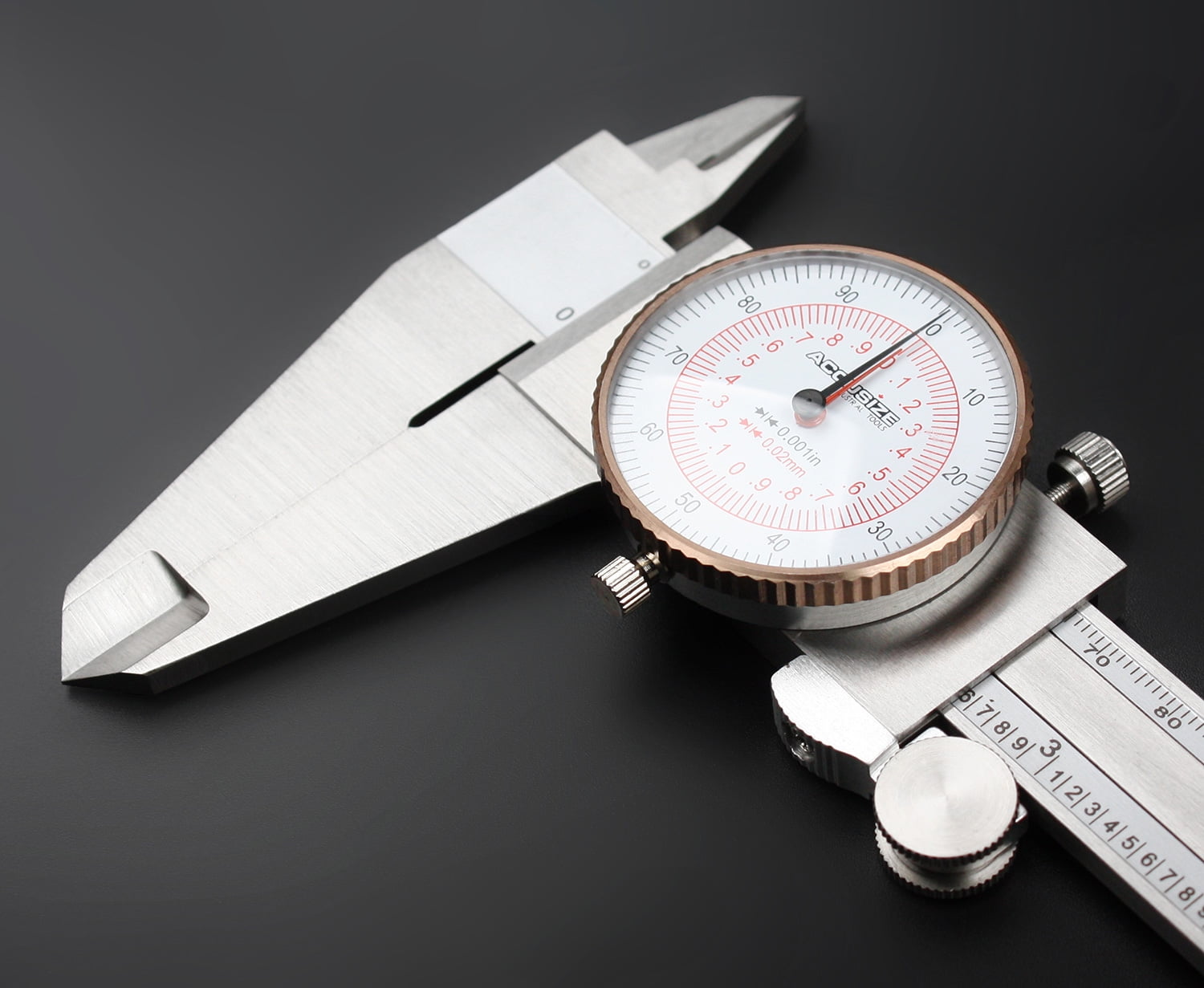 Accusize 12'' by 0.001''/300mm by 0.02mm Dual Needle Precision Dial Caliper,Imperial/Metric, P920-S232