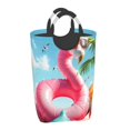 thumbnail image 2 of Bingfone Tropical Flamingo Pool Float Laundry Hamper,Large Canvas Fabric Lightweight Storage Basket Toy Organizer Dirty Clothes Collapsible, 2 of 6