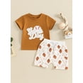 thumbnail image 2 of JYYYBF Baby Boys Shorts Set, Short Sleeve Embroidery Letters T-shirt with Baseball Print Shorts Summer Outfit, 2 of 7
