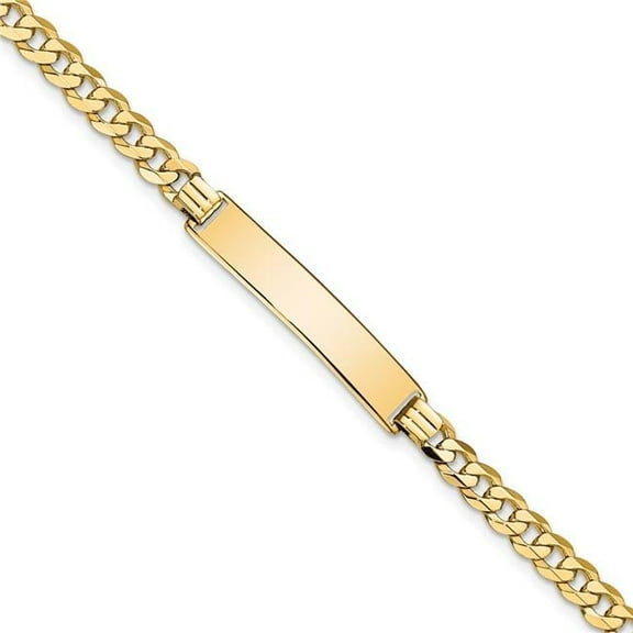 Primal Gold 10 Karat Yellow Gold Flat Curb Link ID Bracelet
