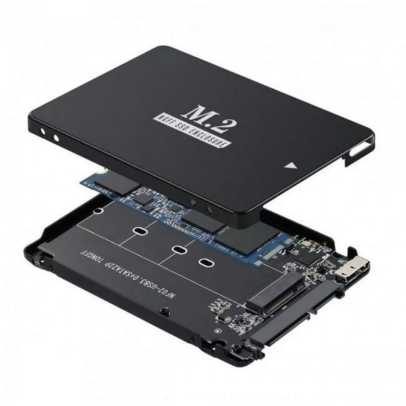 FVH NGFF B M Key M.2 SSD Card to 2.5inch SATA Micro USB 3.0 Combo HDD Disk Drive Enclosure